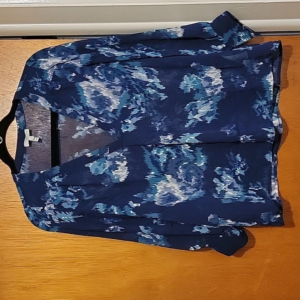 Joie Blue Print Long Sleeve Blouse - Size S